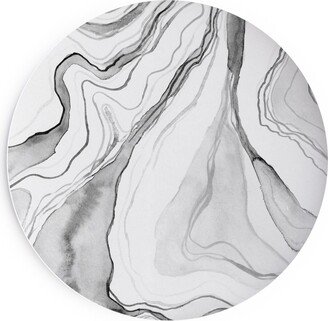 Salad Plates: Watercolor Marble Salad Plate, Gray