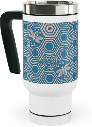 Travel Mugs: Honeyrose Travel Mug With Handle, 17Oz, Blue