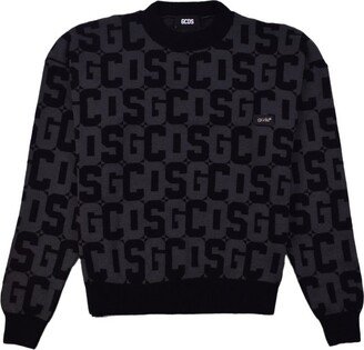 Monogram Intarsia-Knitted Crewneck Jumper