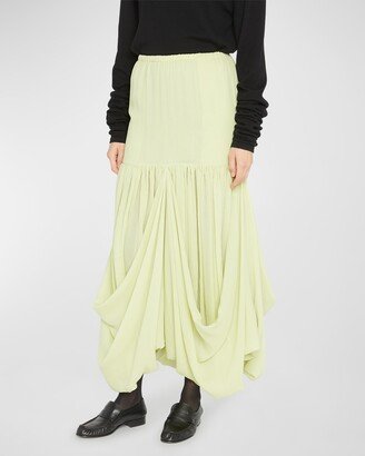 Olwen Draped Pull-On Maxi Skirt