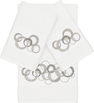 Linum Home Turkish Cotton Annabelle 3-Pc. Embellished Towel Set