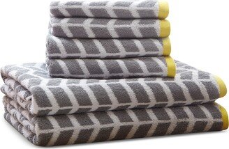 Intelligent Design Nadia Jacquard Cotton 6-Pc. Bath Towel Set