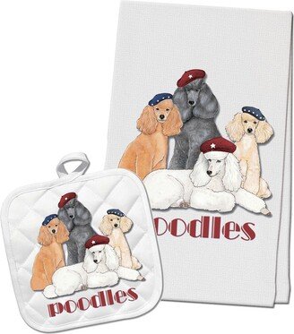 Poodle Kitchen Dish Towel & Pot Holder Gift Set