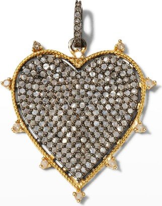 Margo Morrison Two-Tone Diamond Spike Heart Charm