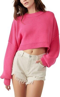 Easy Street Crop Pullover (Pink Firework) Women's Clothing