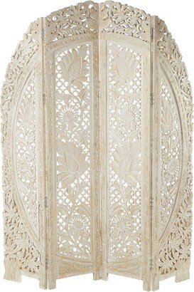 Peyton Lane Floral Handmade 4-Panel Room Divider Screen-AA