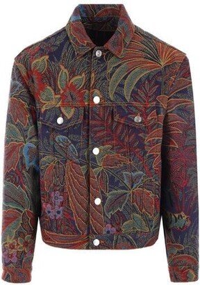 Jacquard Buttoned Denim Jacket