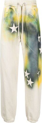 Star-Print Cotton Track Pants-AA