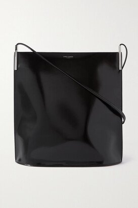 Suzanne Glossed-leather Tote - Black