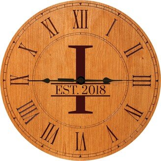 Custom Clock | Monogram Wall Personalized Wood Farmhouse Clocks