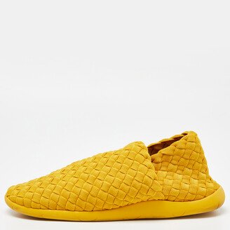 Yellow Woven Fabric Slip On Sneakers Size 45.5