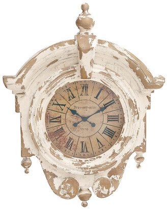 Peyton Lane Shabby Chic Round Fiberglass Vintage Reproduction Clock