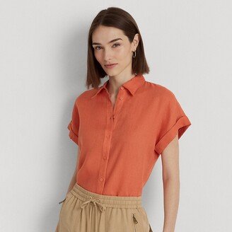 Lauren Petite Ralph Lauren Linen Short-Sleeve Shirt-AA