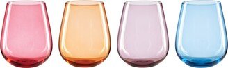 True Colors Stemless Wine Glasses, Set of 4