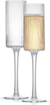 Elle Ribbed Stemmed Champagne Glass 2 Piece Set