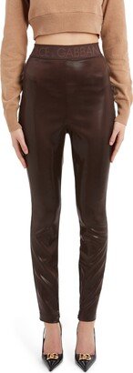 Logo Waist Laminated Jersey Skinny Pants