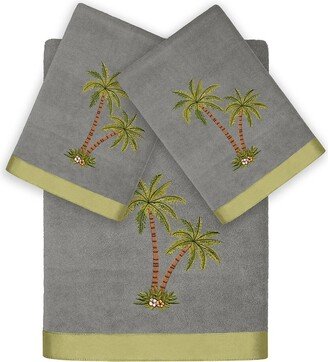 Palmera 3Pc Embellished Turkish Cotton Towel Set-AA