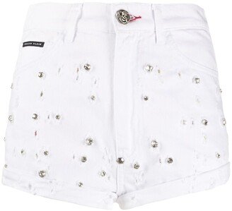 High-Rise Crystal-Embellished Shorts