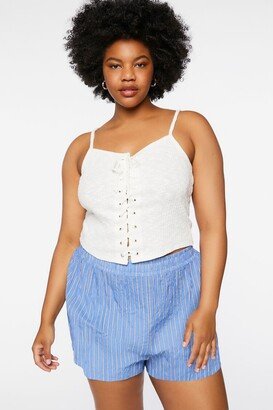 Plus Size Pinstriped Shorts