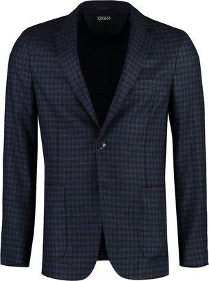 Single-Breasted Gingham Printed Jacket-AA