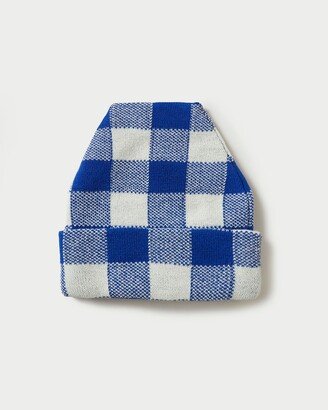 Bartlet Blue Checker Knit Beanie