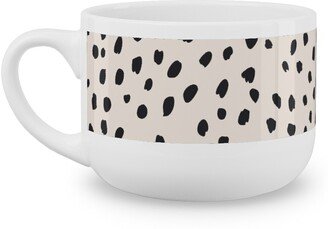 Mugs: Black Marks - Creamy Beige Latte Mug, White, 25Oz, Beige