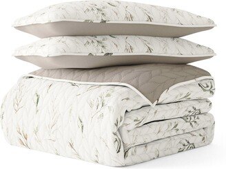 All Season Watercolor Queen 3-Piece Down Alternative Reversible Comforter Set