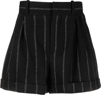 The Mannei Stripe-Pattern Wool Shorts