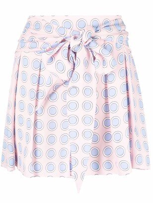 Spot-Print Tied-Waist Shorts