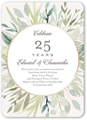 Wedding Anniversary Invitations: Celebrate All The Years Wedding Anniversary Invitation, White, 5X7, Matte, Signature Smooth Cardstock, Rounded