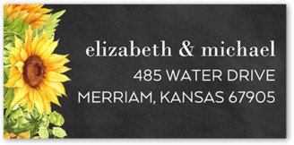 Wedding Address Labels: Bright Sunflower Address Label, Grey, Address Label, Matte