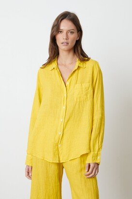 Natalia Linen Button-Up Shirt