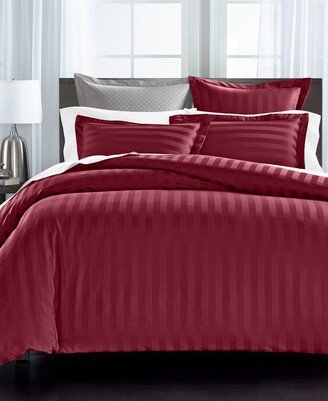 Closeout! Damask 1.5 Stripe 550 Thread Count 100% Cotton 2-Pc. Duvet Cover Set, Twin, Created for Macy's