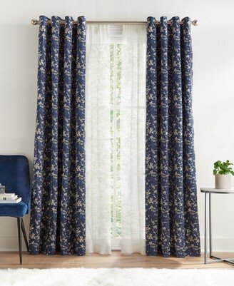 Carine Floral Grommet Room Darkening 2-Piece Curtain Panel, 50