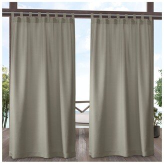 Indoor/Outdoor Solid Cabana Tab Top Curtain Panel Pair, 54