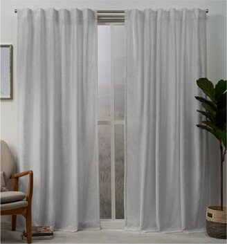Muskoka Teardrop Slub Embellished Hidden Tab Top Curtain Panel Pair, 54