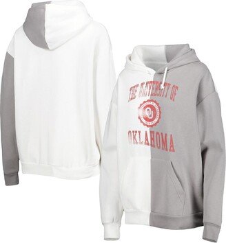 Women's Gameday Couture Gray and White Oklahoma Sooners Split Pullover Hoodie - Gray, White