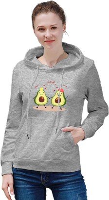 KOURM Women's A Couple of Avocados in Love Hold Hands Sweatshirt Casual Long Sleeve Drawstring Hoodie Tops with Pocket L