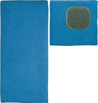 2pk Solid Microfiber Kitchen Towel with Scrubber Cloth - MU Kitchen