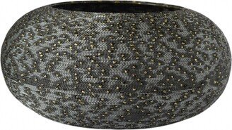 Aurelle Home Gun Metal Beaded Modern Bowl Decor