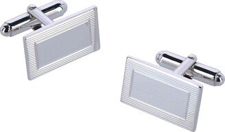 Sterling Silver Rectangle Engine Turned Cufflinks