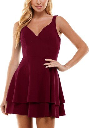 Juniors' Double-Layer Sleeveless Skater Dress