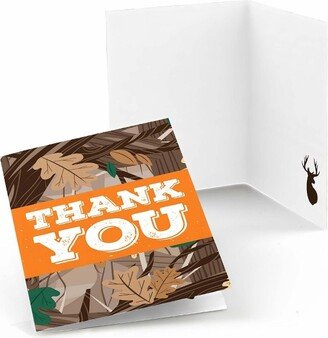 Big Dot of Happiness Gone Hunting - Deer Hunting Camo Baby Shower or Birthday Party Thank You Cards (8 count)