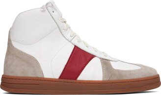 White & Beige High-Top Sneakers