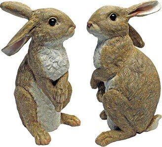 Hopper, the Bunny, Standing Garden Rabbit Statue: Set of Two