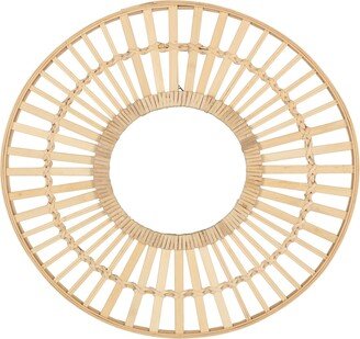 Mirrorize Round Rattan Boho Decorative Wall Mirror, 24