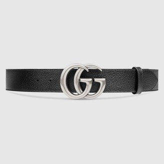 Leather belt with Double G buckle-AA