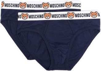 Teddy Bear logo-trim brief pack (pack of two)