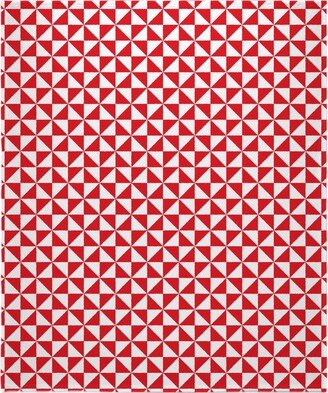 Fleece Photo Blankets: Pinwheels - Red And White Blanket, Plush Fleece, 50X60, Red