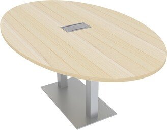 Skutchi Designs, Inc. 7' Oval Conference Room Table With Square Metal Base Power And Data